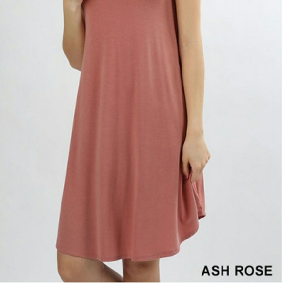 Zenana Pocket Dress Ash Rose - Picture 2 of 2